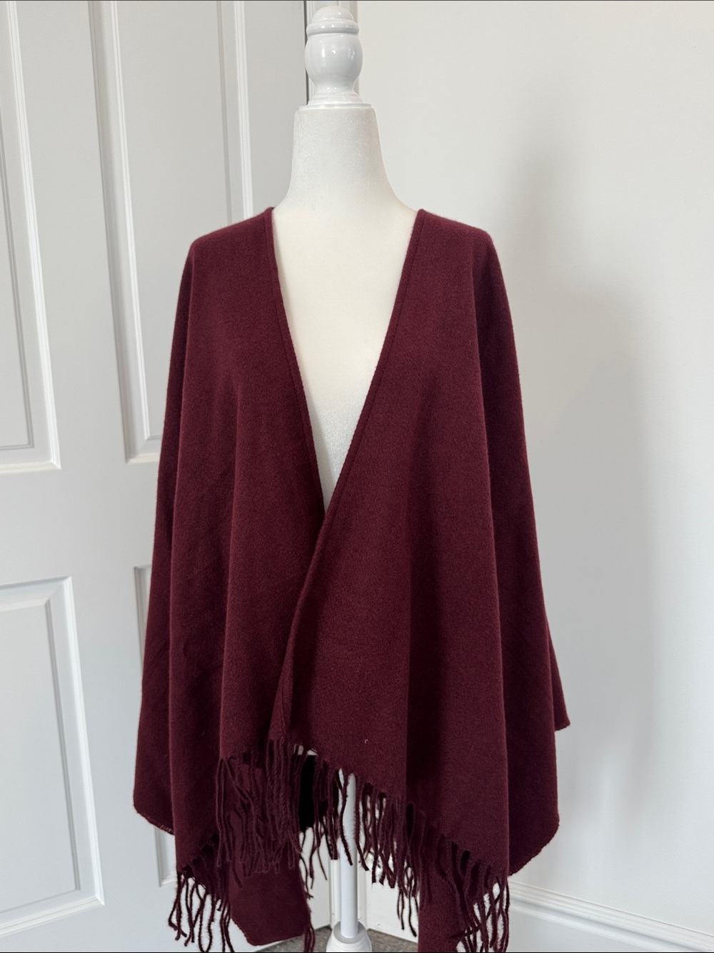 Banana Republic Burgundy Fringe Cape